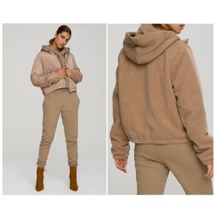 NWT Good American Two-Tone Puff High Pile Fleece Jacket